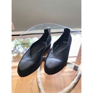 Eileen Fisher Canoe Leather Platform Slip on Flats